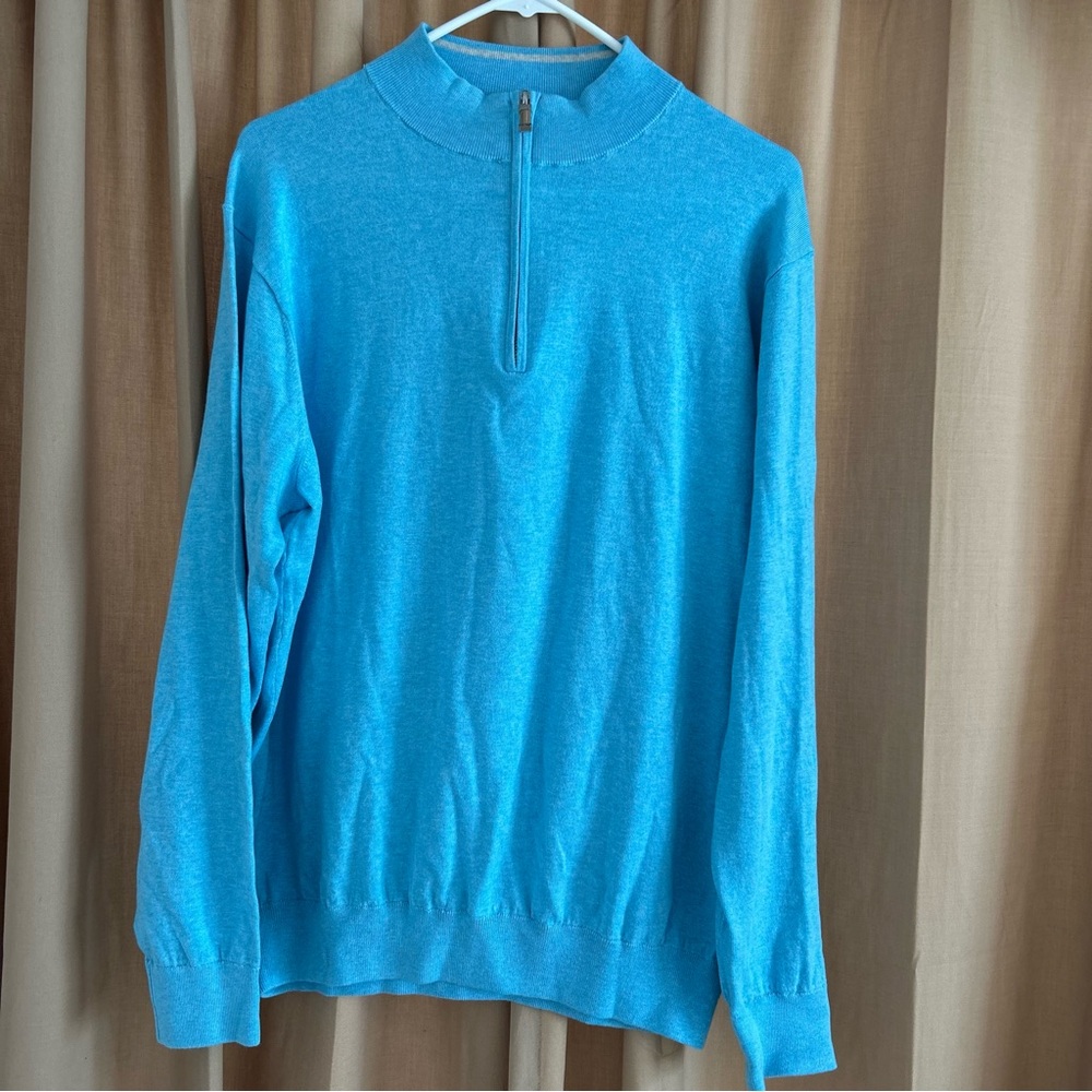 Peter Millar Crown Soft NWT Men’s SZ Large Blue Pullover 1/4 Zip
